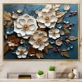 thumbnail image 2 of Designart "Golden Branches Blue and White Orchid Tree V" Extra Large Floral Framed Wall Art - Modern Farmhouse Gold Abstract Floral Hallway Framed Wall Art Decor, 2 of 7