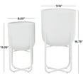 thumbnail image 3 of CosmoLiving by Cosmopolitan 17", 13"H Indoor Outdoor White Metal Planter with Removable Stand (2 Count), 3 of 7