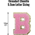 3 Pack Chenille Iron On Glitter Varsity Letter "M" Patches White Chenille Fabric With Gold