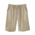 thumbnail image 4 of biudgviw Bermuda Shorts for Women Wide Leg Cotton Linen Shorts Plus Size Comfortable Lounge Bottoms Summer Long Shorts with Pockets, 4 of 5