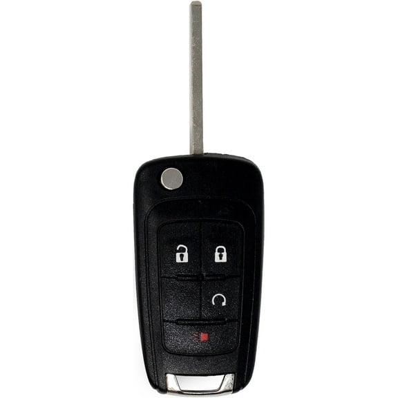Car Keys Express GM Simple Key - 4 Button Flip Key with Remote Start Car Key Fob