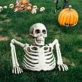 thumbnail image 5 of Halloween Skeleton Decoration, Tabletop Skeleton Prop, White Plastic Half Skeleton for Indoor Outdoor Halloween Decor, Realistic Detailed Halloween Party Centerpiece, 5 of 8