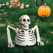 NOBRAND Halloween Skeleton Decor Tabletop White Plastic Half Skeleton Halloween Prop Decoration