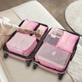 thumbnail image 3 of 3 Piece Luggage Sets with 6 PC Organize Bags Lightweight Suitcases with Spinner Wheels, Pink, 3 of 12