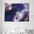 thumbnail image 1 of Universe Tapestry, Nebula and Planet Cosmic Galactic Outer Space Night Sky Starry Fantasy, Wall Hanging for Bedroom Living Room Dorm Decor, 80W X 60L Inches, Navy Blue White Coral, by Ambesonne, 1 of 2