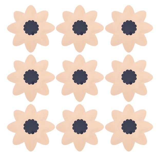 KAKOWELY Juego de 16 platos de papel desechables con forma de flor para fiestas.