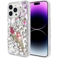 thumbnail image 2 of Compatible with iPhone 15 Pro Bling Diamond Case Sparkle 3D Crystal Rhinestone Glitter Case Luxury Cute Butterfly Floral Case Women Girly Soft TPU Bumper Shockproof Phone Cover, Silver, 2 of 12