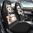 thumbnail image 4 of XYZCANDO Vehicle Seat Covers Panda Corgi Driving Print 2 pcs Car Seat Covers Decorative Van SUV Truck Easy to Install Protective Car Front Seat Covers, 4 of 10