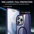 thumbnail image 5 of Case for iPhone 11,Decase Magnetic Translucent Shell,Support Wireless Charging & Magnetic Car Mount,Military Grade Drop Protection Matte Phone Cover,for iPhone 11 - darkblue, 5 of 6