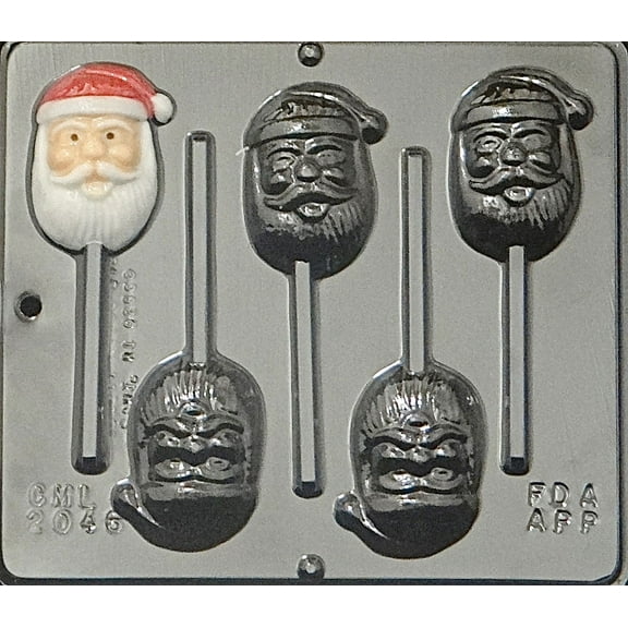 2046 Santa Face Lollipop Chocolate Candy Mold