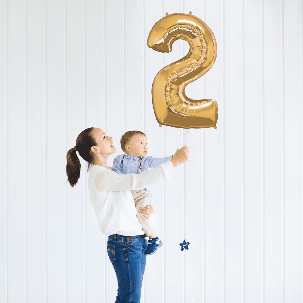 Way To Celebrate Number Balloons, Foil Gold Silver