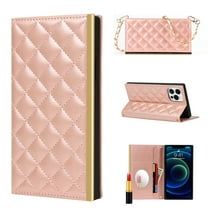 Wallet Case for iPhone 8/iPhone 7, iPhone SE Cover(2nd Gen 2020), Allytech Crossbody Removable Shoulder Chain Lanyard PU Leather Soft TPU Bumper Anti-Drop [Card Slots][Inner Mirror] Case, Rosegold