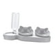 thumbnail image 4 of Cuencos triples para gatos, cuencos elevados e inclinados para agua y comida, suministros para mascotas, bebederos automáticos para exteriores, Gris claro, 4 of 9