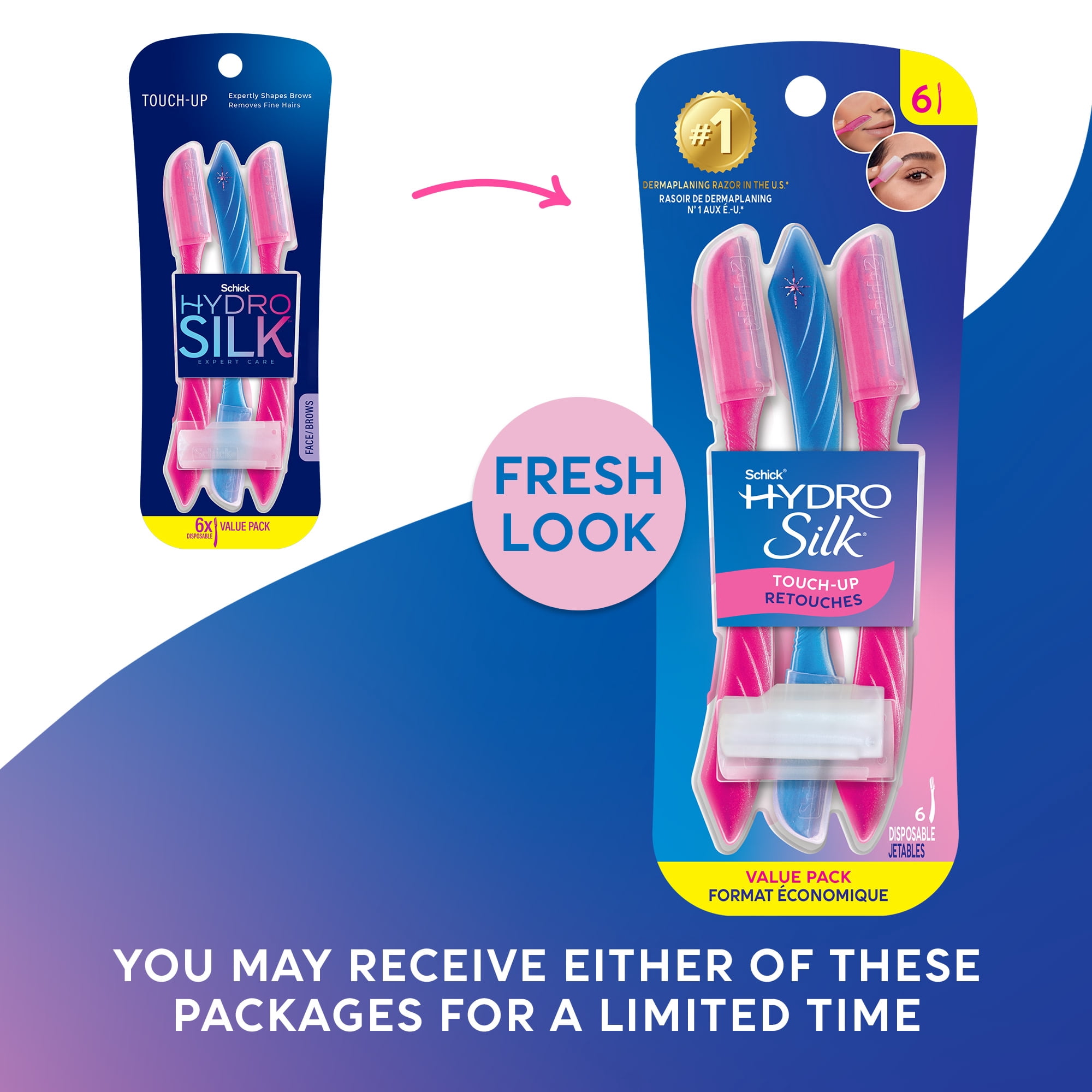 HOSOO The Touch of Silk セット Schick Hydro Silk Touch-Up Facial Razor and Eyebrow Shaper, Peach