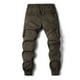 thumbnail image 4 of Pantalones largos para hombre, informales, lisos, con bolsillo, cintura elástica, para exteriores, con cordón ajustable, para trabajo, 4 of 7
