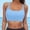 Blue, variant on Women'S Swim Tank Top Sports Bra Bikini Racerback Scoop Neck Solid Color Wireless Bathing Suits Push Up Padded Crop Tops Swim Bras Bralette,Blue,L
