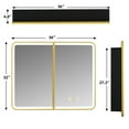 thumbnail image 4 of Aris Medicine Cabinet with Mirrors and Lights, 36'' x 32'' Recessed/Wall Mounted Bathroom Cabinet, 3 Mode Lights, Anti-Fog, Dimmable, Gold, 4 of 10