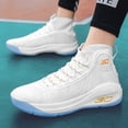 thumbnail image 4 of Platinum Basketball Shoes Elementary And Middle School Students White White Shoes Real Boots Men'S Shoes Big Kids Shoes Men'S And Women'S High Top Sports Shoes, 4 of 10