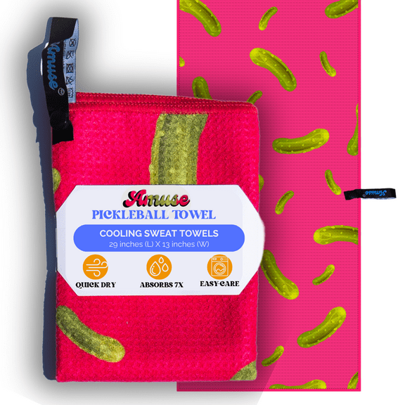 Amuse Pickleball Towel – Microfiber Sweat and Cooling Towels with Fun and Cute Print - Funny Pickleball Towels for Men or Women – Pickleball Accessories, Pickleball Gifts, Retirement Gift
