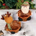thumbnail image 4 of sunsanly Christmas Candy Basket Rattan Weaving Candy Basket with Stuffed Plush Santa Claus Snowman Holiday Party Sweets Basket Tabletop Ornament for Home, 4 of 8