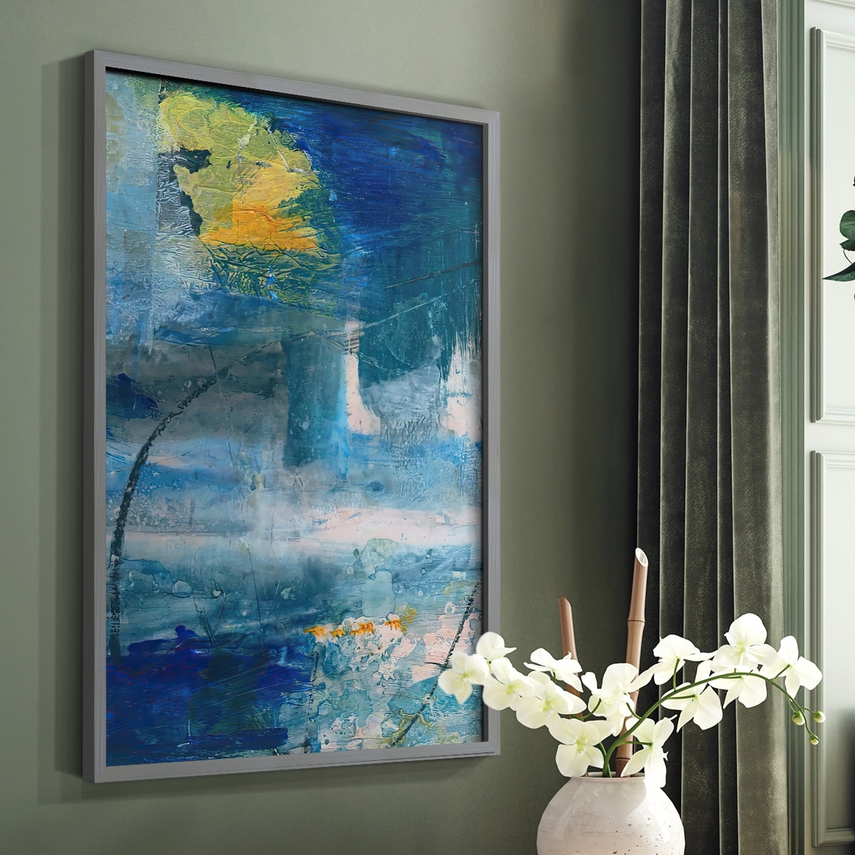 Spring Winds I in Gray Solid Wood 8 x 10 Framed Print