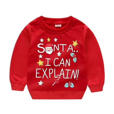 

Ozmmyan Christmas Jacket Sweater Children s Print Pullover Boys And Girls Sweater Santa Claus Children s Jacket Long Sleeve Sweatshirt on Clearance