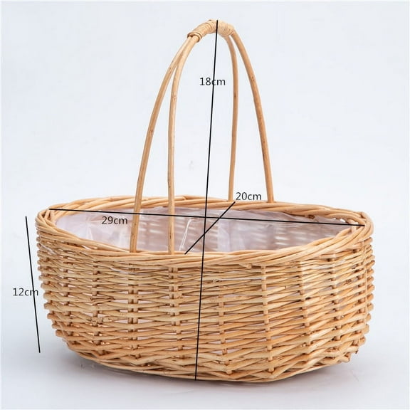 Wicker Woven Storage Basket for Home Organization, Decorative Flower Arrangements, Picnic Use, and Versatile Storage Solutions