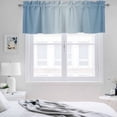 thumbnail image 3 of 2 Pack Ombre Valance for Window Haze Blue Gradient Kitchen Valance Rod Pocket Short Curtain Topper Decorative Window Treatment for Living Room Bedroom 42"x18", 3 of 8