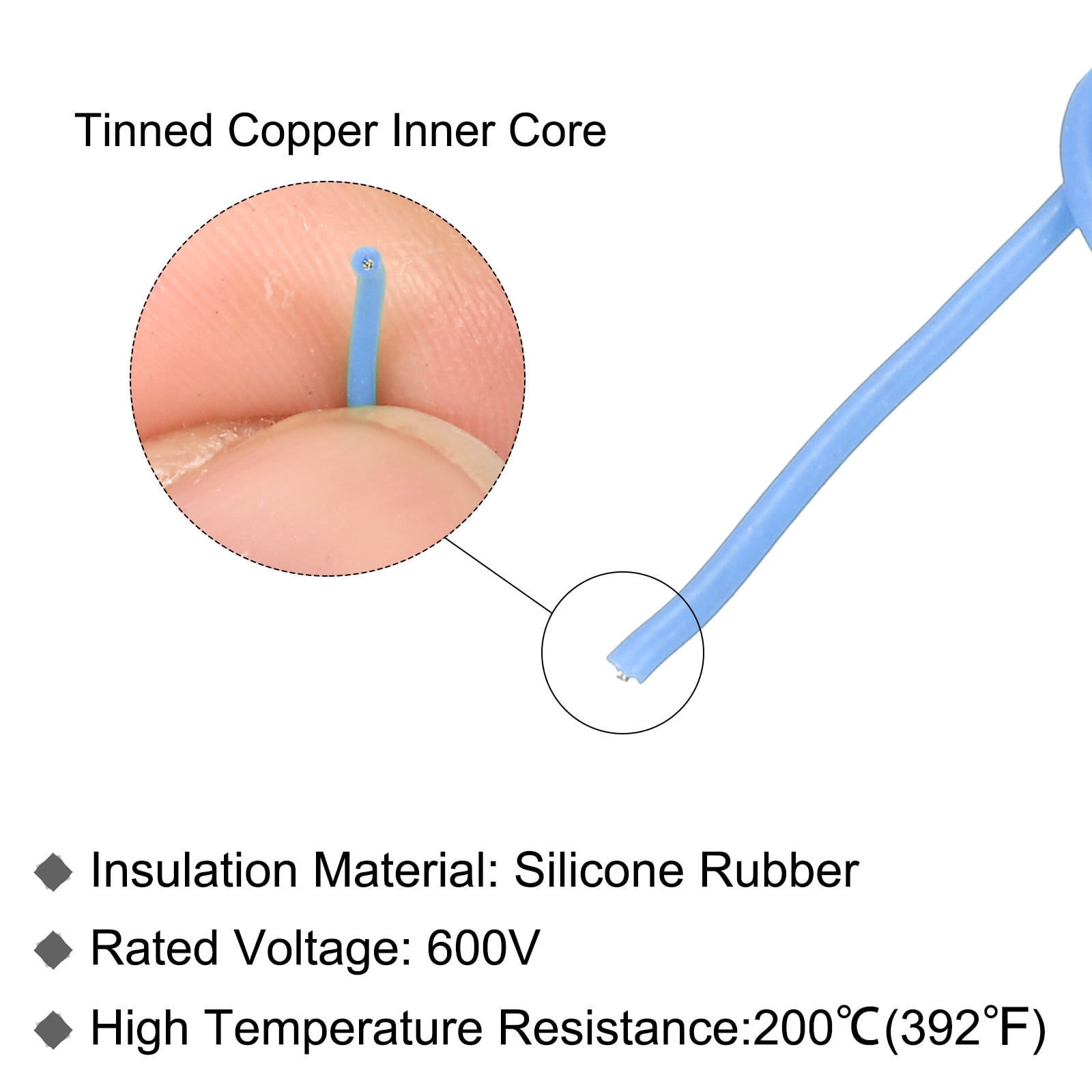 Silicone Wire 30 AWG Blue Spool 75m Electrical Tinned Copper Wire for Car Model Manipulator
