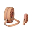 thumbnail image 5 of SET de 2 Piezas: BOLSA y MONEDERO en forma de MAZAPAN, Diseño de Dulce Tipico Mexicano, Forma Redonda, Bandolera, Vini Piel, Moda Kawaii, Estilo Novedoso y Encantador, Color Rosa., 5 of 5