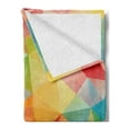 thumbnail image 2 of Geometric Soft Flannel Fleece Throw Blanket, Polygonal Arrangement with Colorful Abstract Triangles Ornamental Illustration, Cozy Plush for Indoor and Outdoor Use, 50" x 70", Multicolor, by Ambesonne, 2 of 5