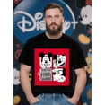 thumbnail image 1 of T-shirt Homme Noir Mickey Mouse Graphique Classique Rouge & Blanc Design, 1 of 5