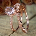 thumbnail image 3 of Art Deco 2.25 carat 8x6mm Oval cut Solitaire Morganite Bridal Wedding ring Set with in Sterling Silver 18k Rose Gold Plating, 3 of 3