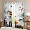 thumbnail image 2 of Homewish Animal Fox Boy Girl Black Out Curtains,Cherry Blossoms Curtains Pack of 2 (42x63 Each),Japanese Style Bedroom Curtains,Lightweight Room Decor, 2 of 6