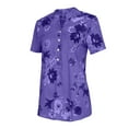 thumbnail image 5 of Azrian Plus Size Blouses Summer Tops For Women Short Sleeve Split Neck Shirts Flower Print Elegant Blouses With Chest Pocket Clearance Sale, 5 of 6