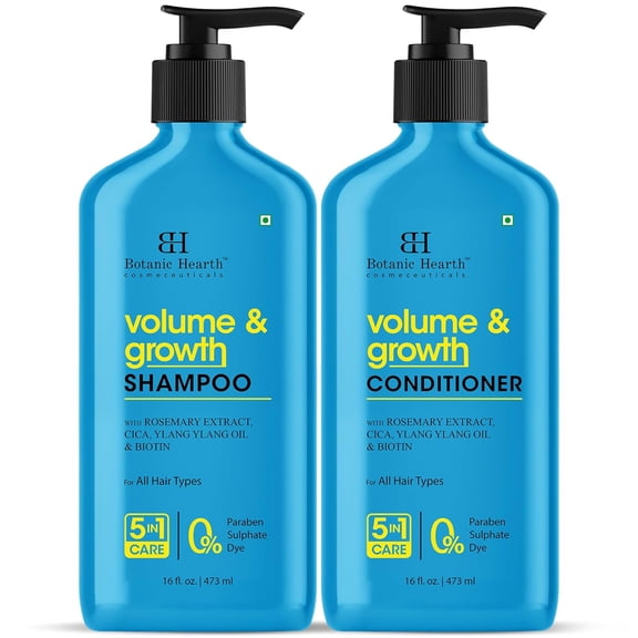Botanic Hearth Volume & Growth Shampoo and Conditioner Set, 16 fl oz Each – With Biotin & Rosemary, Helps Strengthen Hair Sulfate & Paraben Free