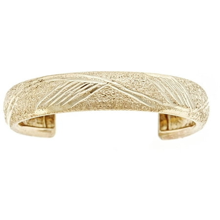10kt Solid Yellow Gold Adjustable Toe Ring In A Diamond-Cut Design