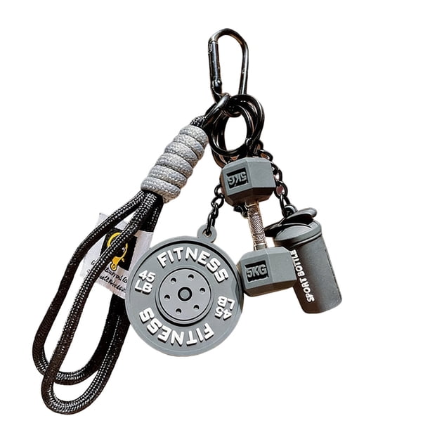 Llavero de fitness | Mini mancuerna/pesa rusa | Accesorio para bolsa de gimnasio | Charm de silicona para equipo de entrenamiento | Regalo para hombres y mujeres entrenadores