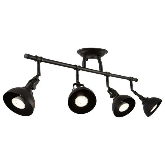 Kira Home Broadway 30" 4-Light Directional Track Lighting, Wall/Ceiling Light   Adjustable Heads, Oil Rubbed Bronze