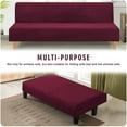 thumbnail image 3 of SHANNA Stretch Velvet Sofa Slipcover Thick Armless Sofa Bed Cover Futon Slipcover Protector, Burgundy, 3 of 8