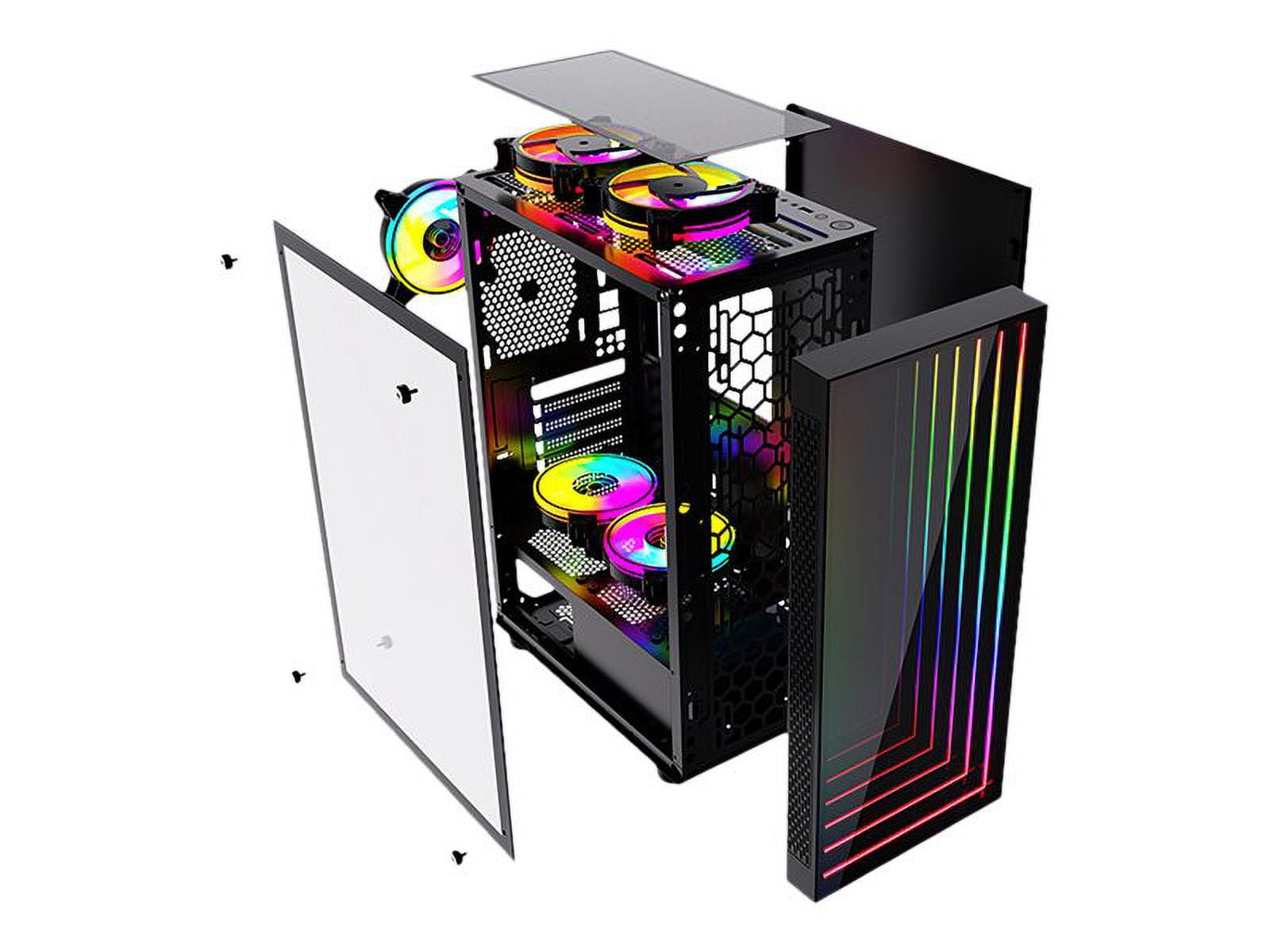 Bluegears  Bgears b-Optillusion Gaming PC ATX case, Special Optical Illusion ARGB Front Panel, Tempered Glass Side. USB3.0, Support up to EATX Motherboard. Fan Not Included.