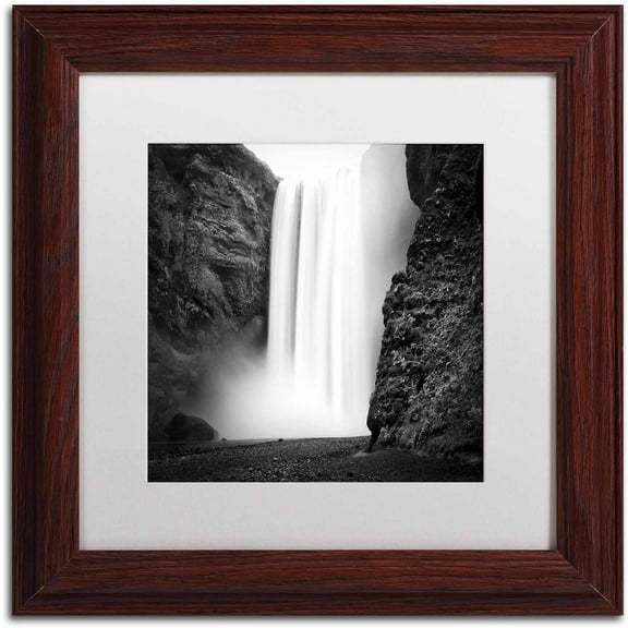 Trademark Fine Art 'Skogafoss' Canvas Art by Philippe Sainte-Laudy, White Matte, Wood Frame