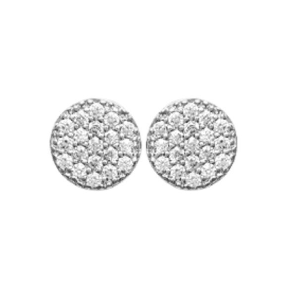 Mystigrey Amie .925 Sterling Silver Plated Rhodium Stud Earrings with Cubic Zirconia for Girls and Women
