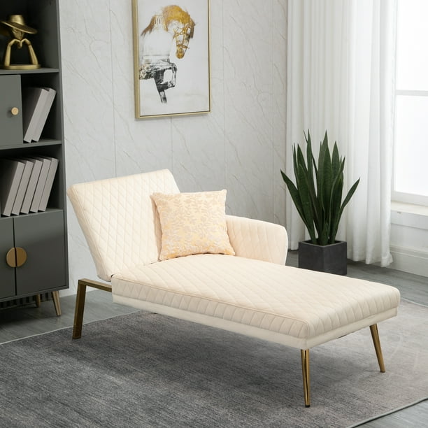 Velvet Chaise Lounge Sleeper Sofa, Modern Tufted Upholstered Recliner