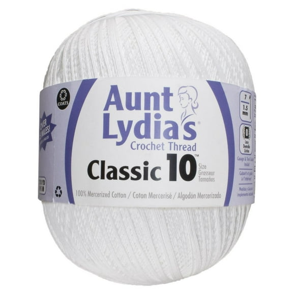 Aunt Lydia's® Classic™ Cotton Crochet Thread, 2730 Yards Size 10