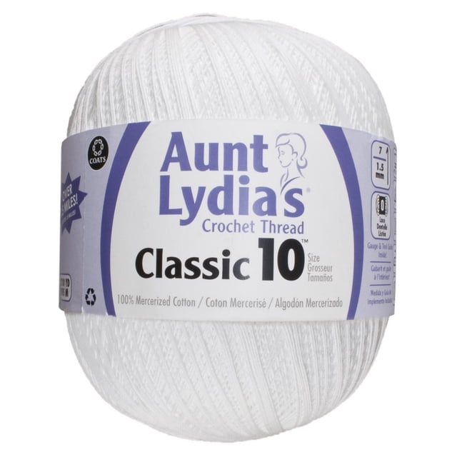 Aunt Lydia's® Classic™ Cotton Crochet Thread, 2730 Yards Size 10