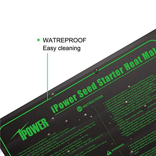 Black iPower 2 Pack 10 x 20.5 Warm Hydroponic Seedling Heat Mat and Digital Thermostat Control Combo Set for Seed Germination 