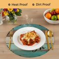 thumbnail image 4 of Vintage Boho Round 13 Inch Placemats Set of 4, Farmhouse Retro Teal Brown Wooden Grain HeatResistant Non Slip Place Mats for Dining Table, Wipeable Braided Kitchen Table Mats for Housewarming, 4 of 9
