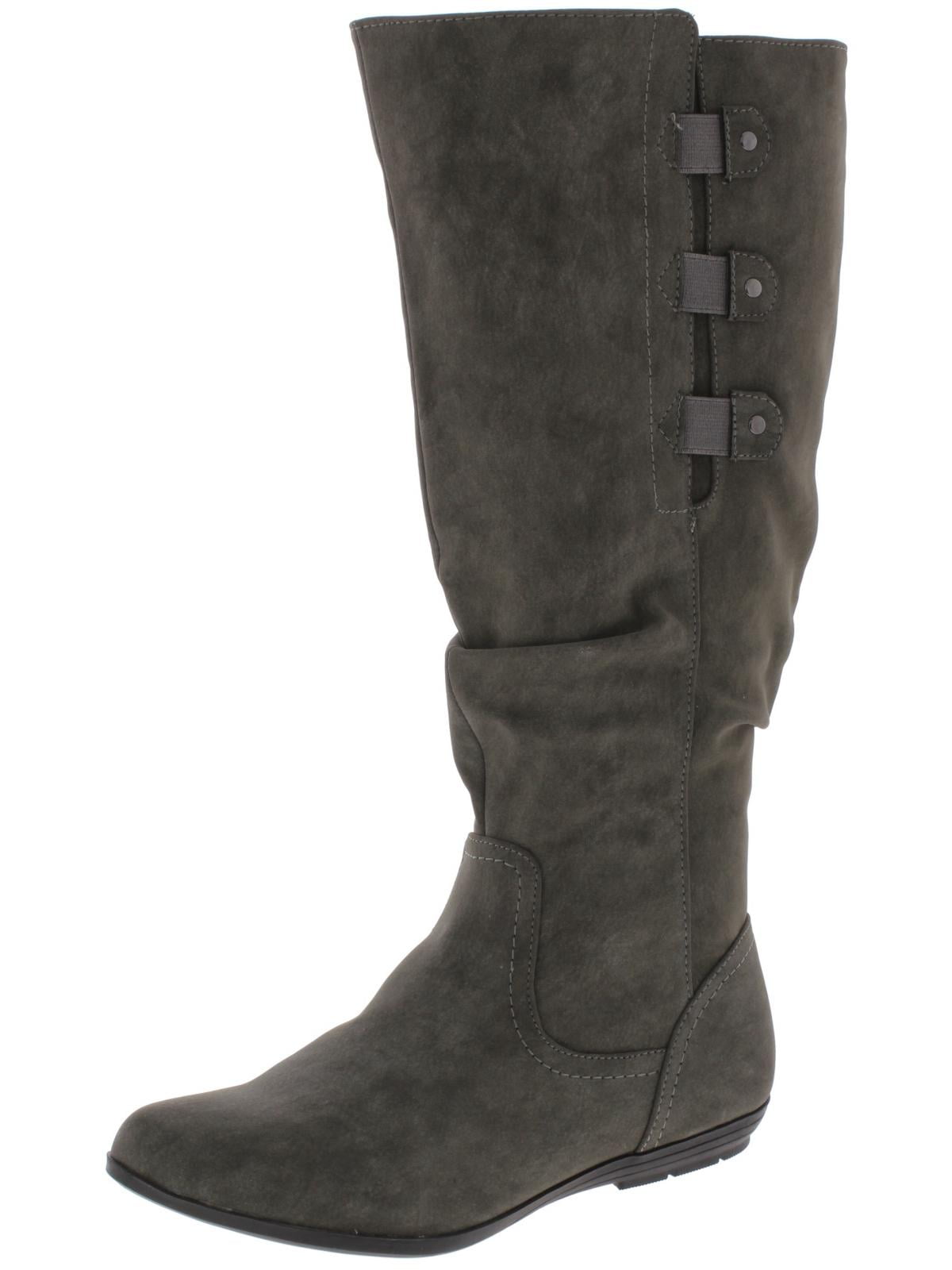 grey riding boots wide calf