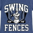 thumbnail image 3 of Instant Message - Swing For The Fences - Girls Fitted Short Sleeve Tee, 3 of 6